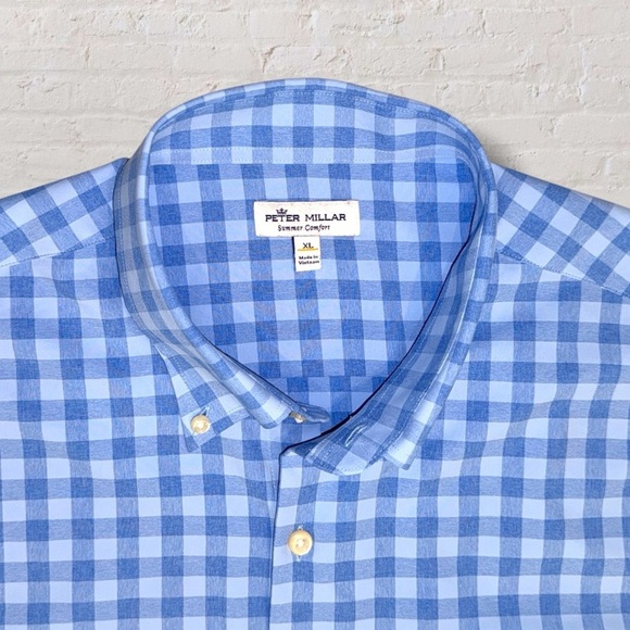 Peter Millar Jordan Natural Touch Performance Sport Shirt XL Blue Summer Comfort - Picture 10 of 16